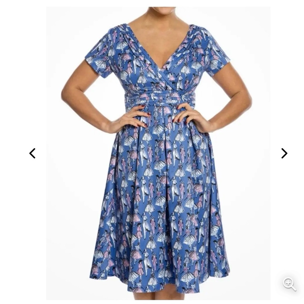Linda Bob Fit and Flare Dress 1940’s Ladies Print